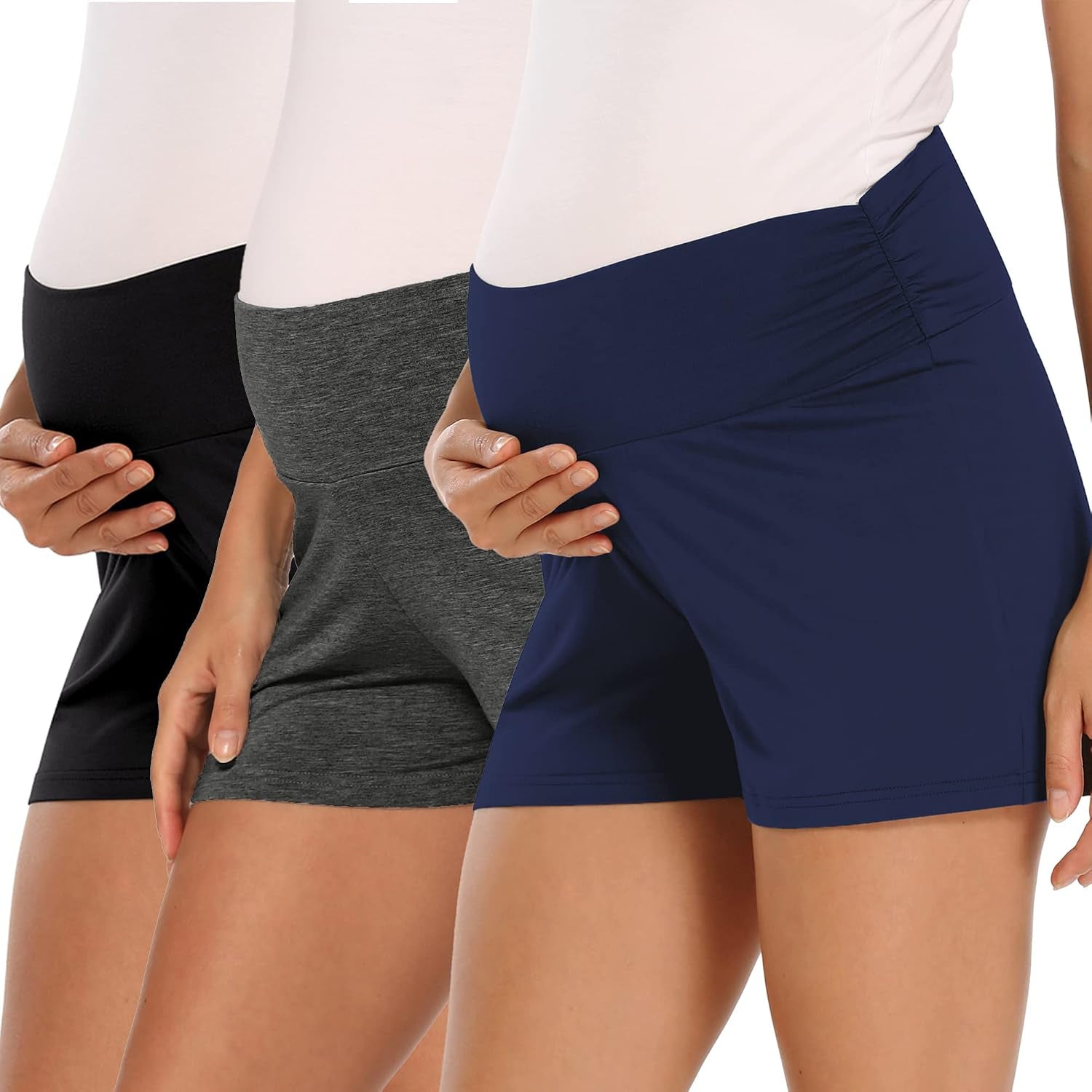 Women'S Maternity Shorts Lounge Sleep Pajama Workout Comfy Stretchy Pregnancy Shorts