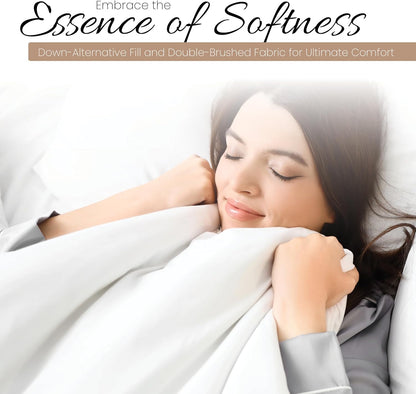 Twin Comforter - Stone - Soft and Lightweight down Alternative Comforters - Twin Size, Fits Twin XL