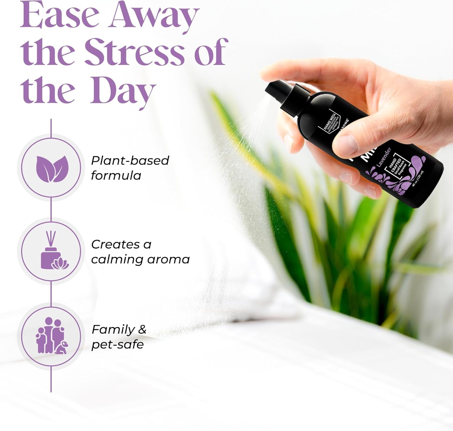 Lavender Pillow Spray for Sleeping - All Natural Calming Linen & Bedtime Sleep Mist for Deep Sleep - Pillow Spray Aromatherapy with Botanical Essential Oils for Relaxing Stress