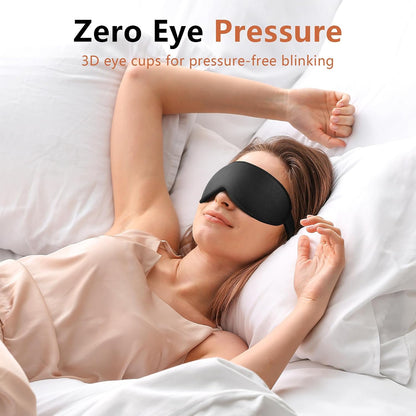 Sleep Mask for Side Sleeper Women Men, Eye Mask for Sleeping Light Blocking, 3D Contoured Cup Sleeping Mask, Soft Breathable Sleep Eye Mask with Adjustable Elastic Strap for Travel