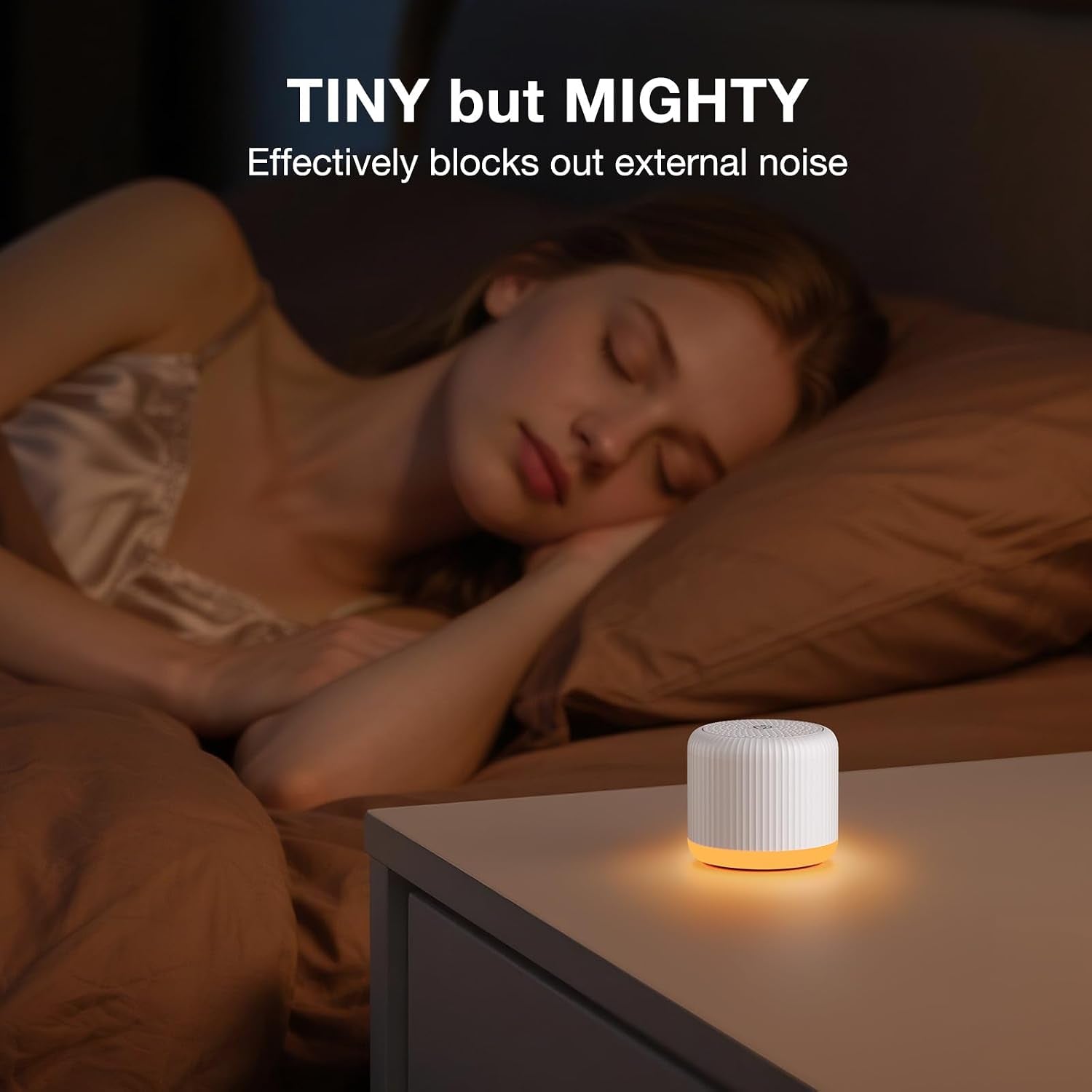 Portable Sound Machine,Travel Sound Machine with Light,15 Non-Looping Sound Timer and Memory Play, Mini White Noise Machine for Sleeping Office Privacy Travel Gift