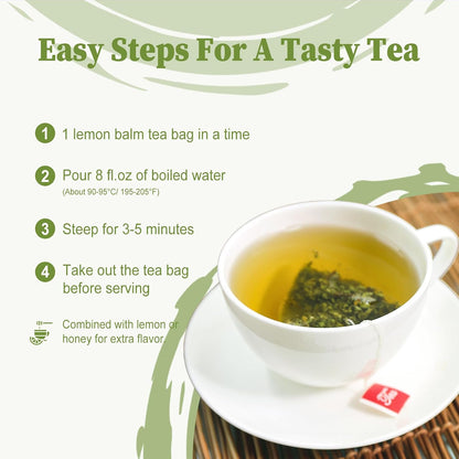 - Lemon Balm Tea Bags, 40 Count, Natural Lemon Balm Leaves