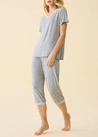 Women'S Sleepwear Tops with Capri Pants Pajama Sets