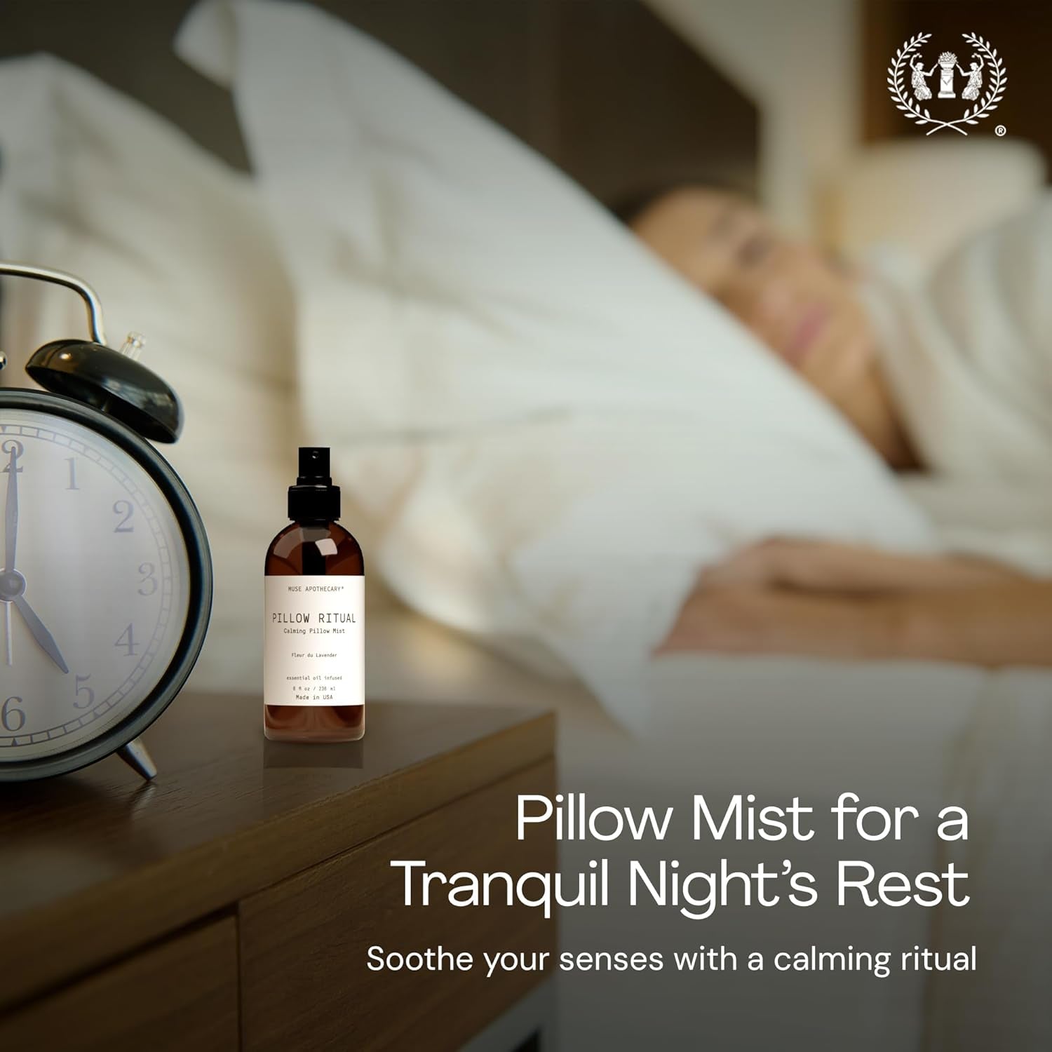 Pillow Ritual - Aromatic, Calming and Relaxing Pillow Mist, Linen and Fabric Spray - Infused with Natural Aromatherapy Essential Oils - 8 Oz, Fleur Du Lavender