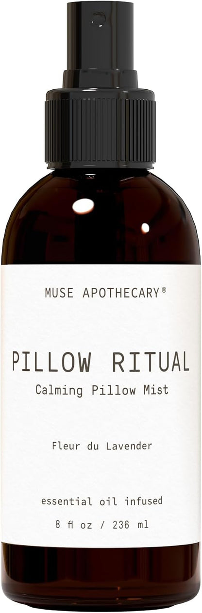 Pillow Ritual - Aromatic, Calming and Relaxing Pillow Mist, Linen and Fabric Spray - Infused with Natural Aromatherapy Essential Oils - 8 Oz, Fleur Du Lavender