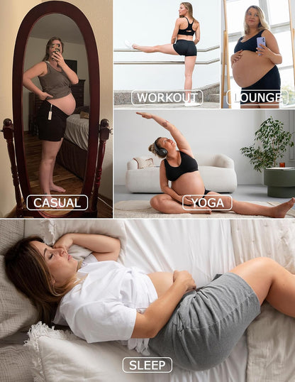 Women'S Maternity Shorts Lounge Sleep Pajama Workout Comfy Stretchy Pregnancy Shorts