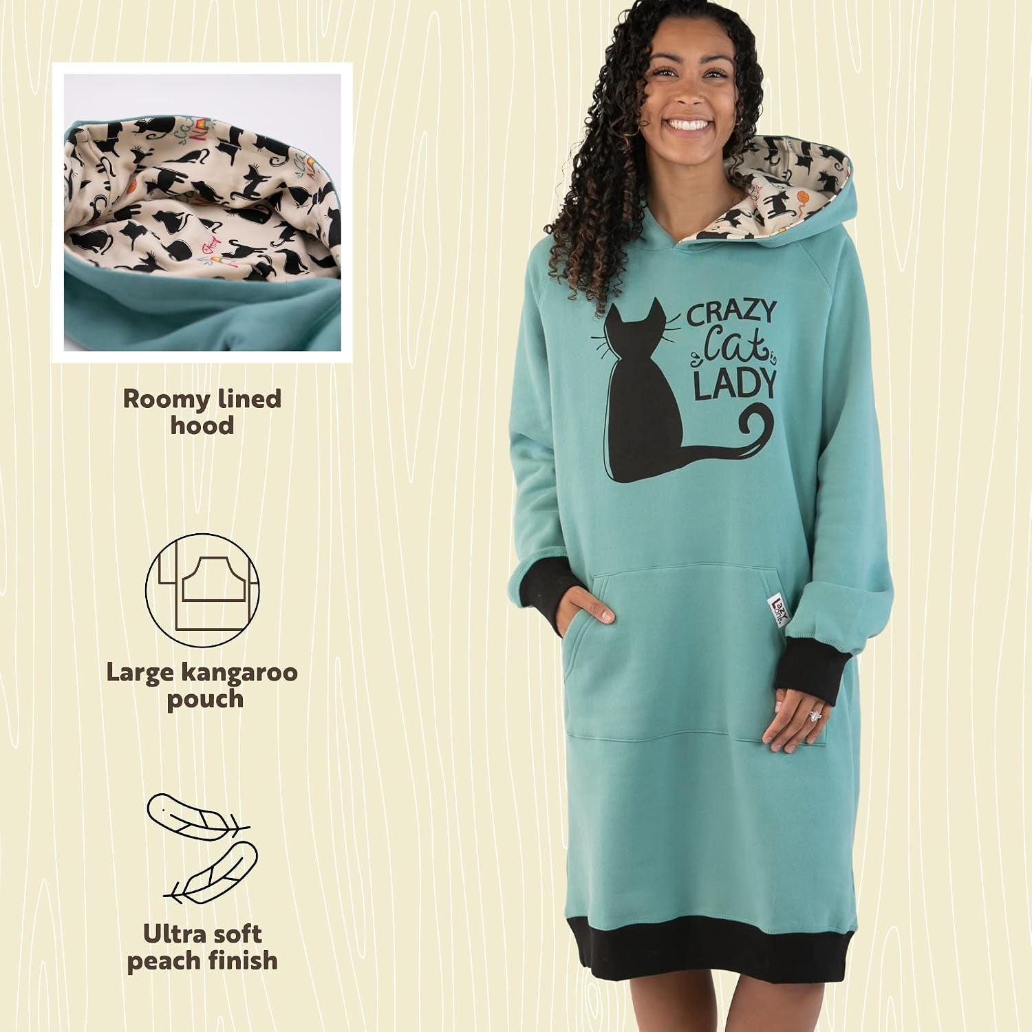 Lazyone Oversized Hoodie Sweatshirt, Comfortable Sleepwear, Sweater Dresses
