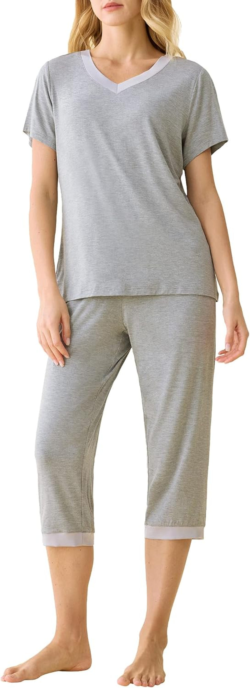 Women'S Sleepwear Tops with Capri Pants Pajama Sets