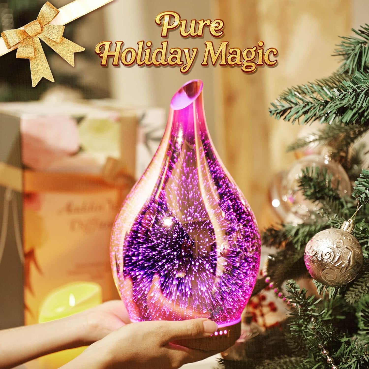 Essential Oil Diffuser 280Ml Handmade Glass Diffuser 7H Runtime