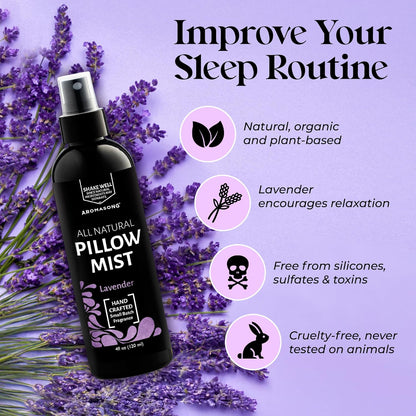 Lavender Pillow Spray for Sleeping - All Natural Calming Linen & Bedtime Sleep Mist for Deep Sleep - Pillow Spray Aromatherapy with Botanical Essential Oils for Relaxing Stress