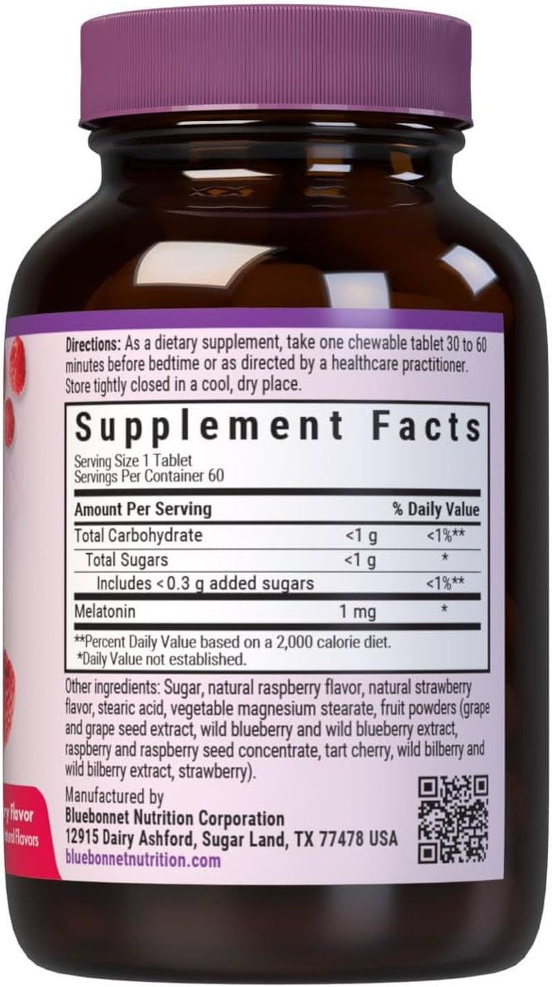 Earthsweet Melatonin 1Mg Chewable Tablets, Raspberry, 60Ct