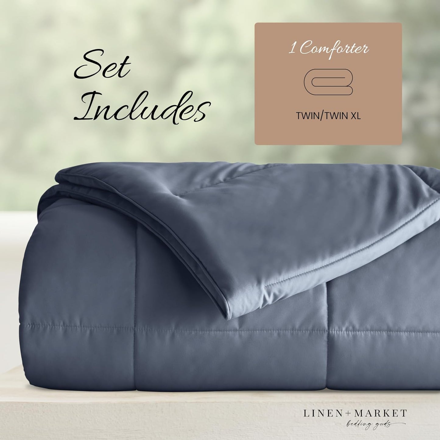 Twin Comforter - Stone - Soft and Lightweight down Alternative Comforters - Twin Size, Fits Twin XL