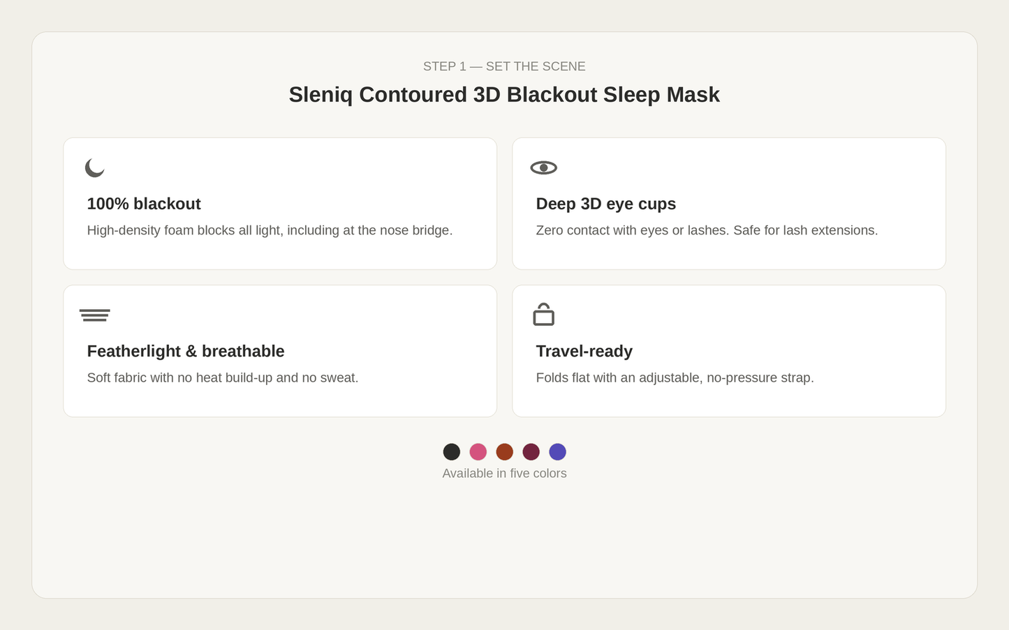 Sleniq Contoured 3D Blackout Sleep Mask